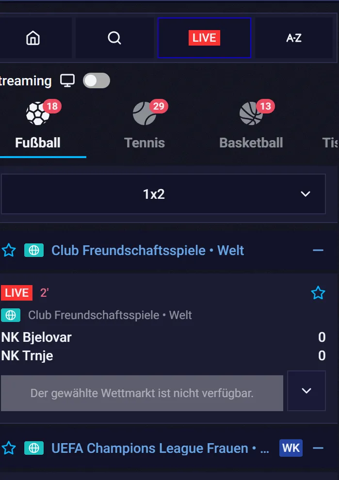 Mobile Sportaza Sportwetten