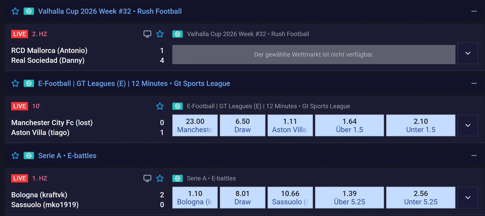 Sportaza Sportwetten und Live-Wetten