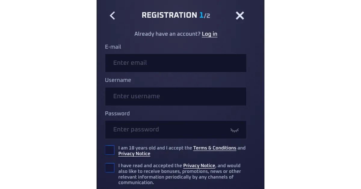 Sportaza account registration details