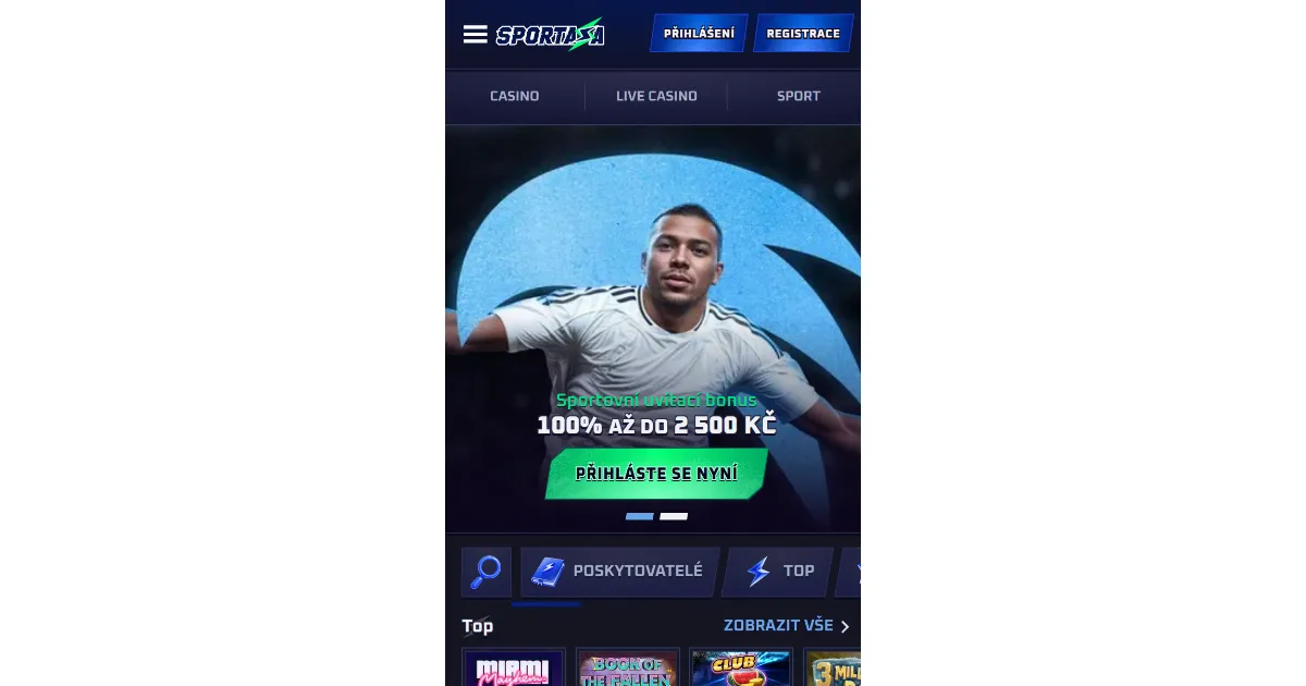 Mobilní přístup k účtu Sportaza