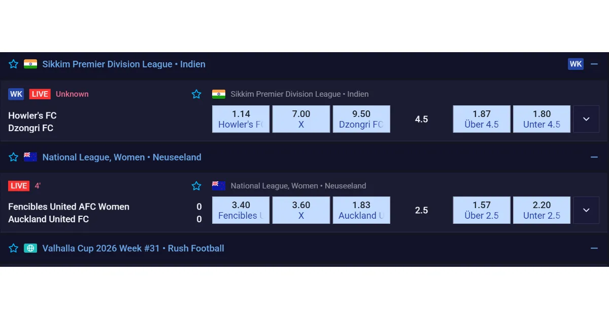 Sportaza Sportwetten mit Live-Wetten