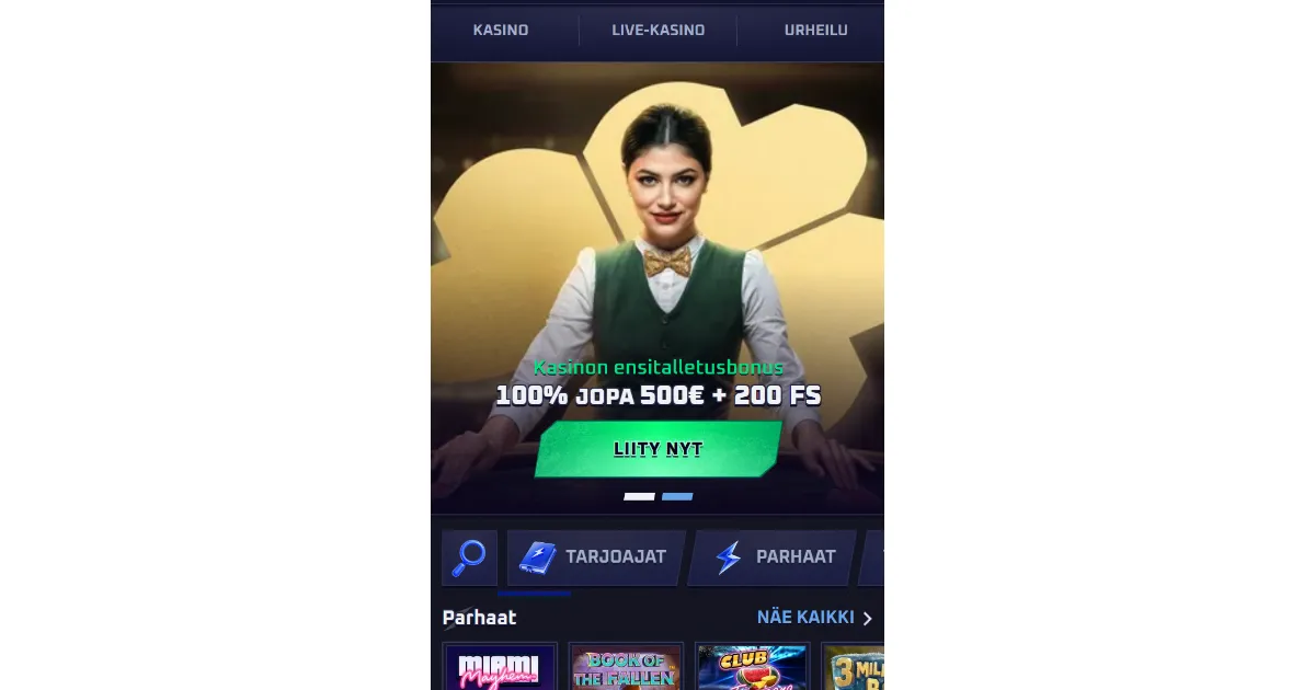 Sportaza mobiilisivusto Android- ja iOS-laitteilla