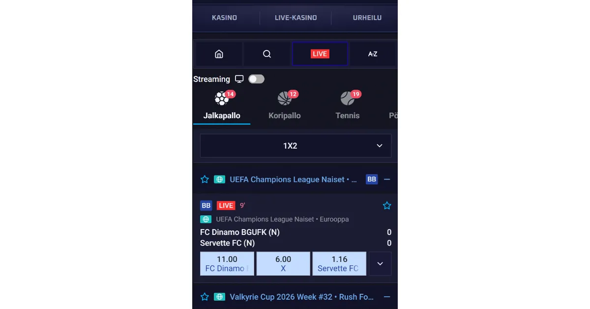 Sportaza mobiilivedonlyönti
