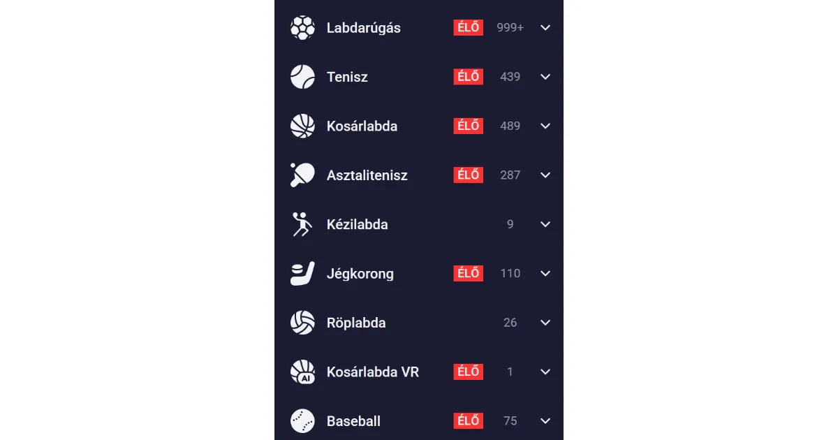 Élő sportfogadási piac