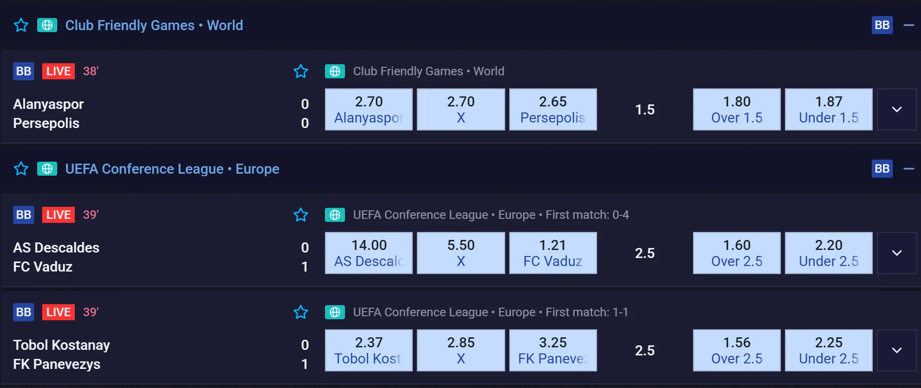 Sportaza sportsbook met live wedden
