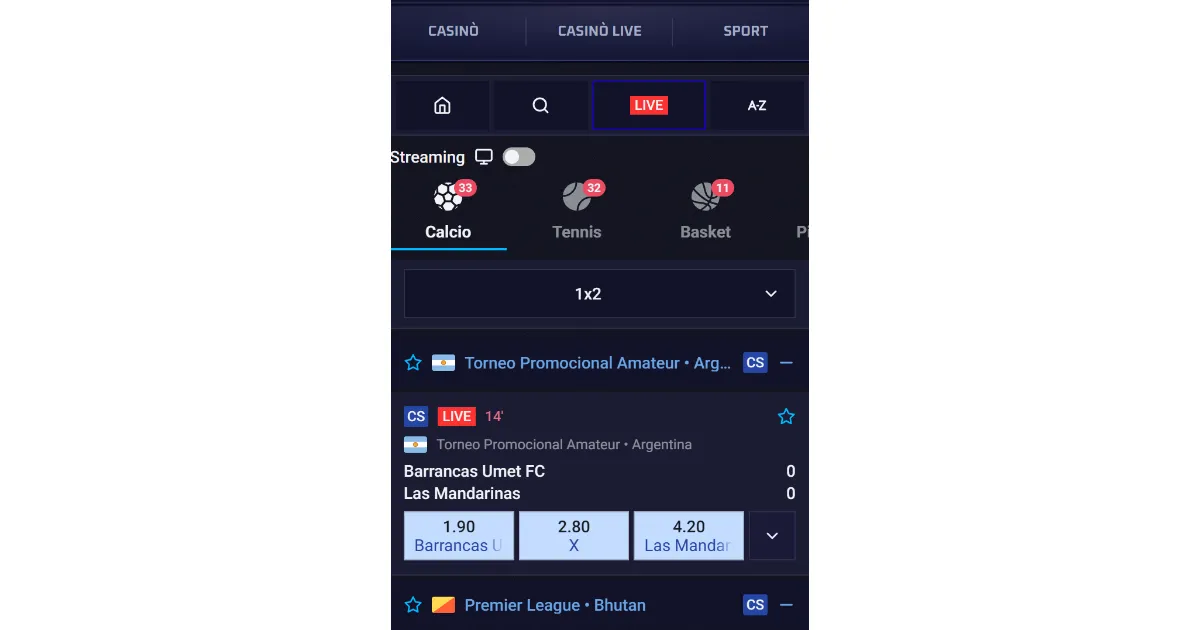 Scommesse Sportaza mobile