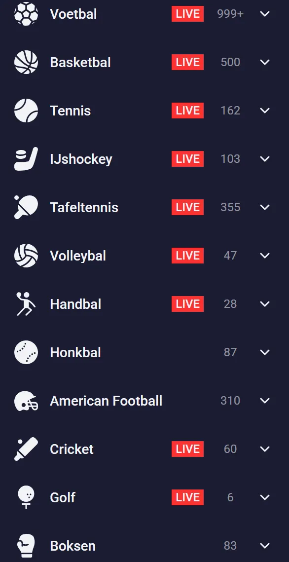 Live sportweddenschappen