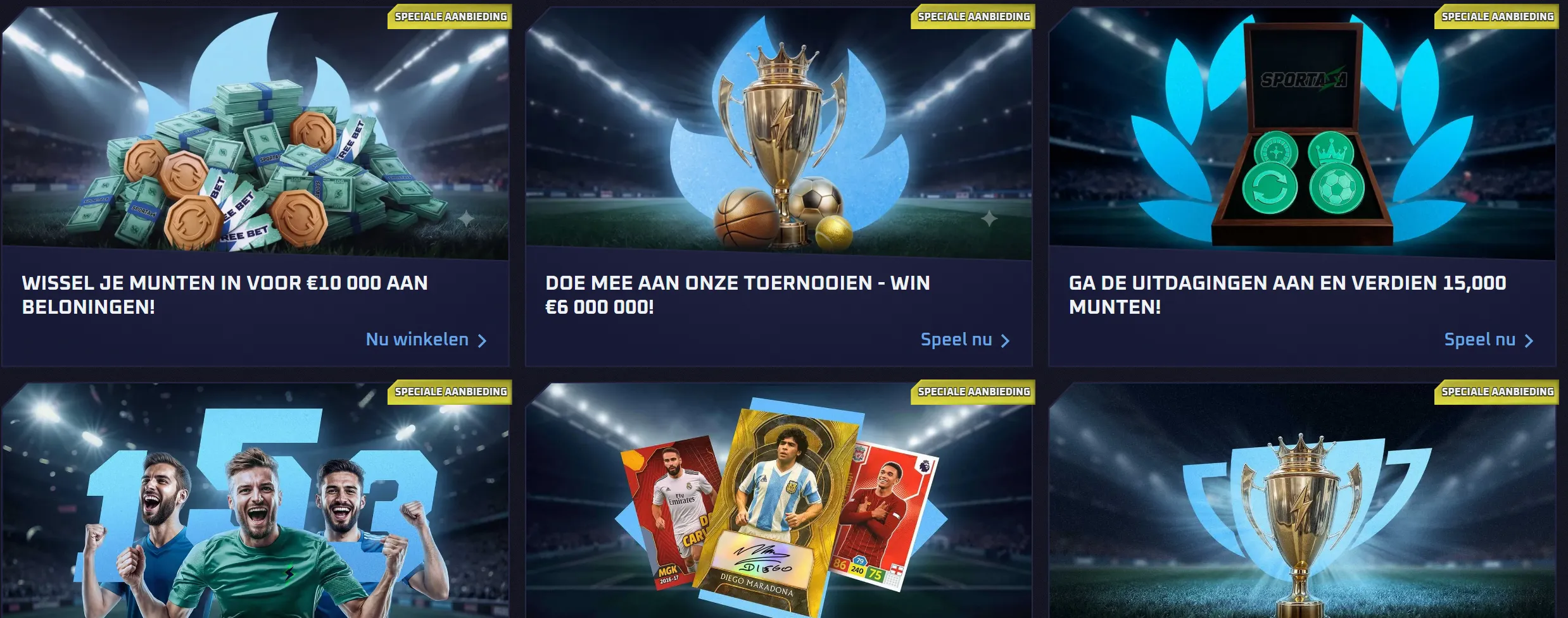 Sportaza toernooien en prijzen