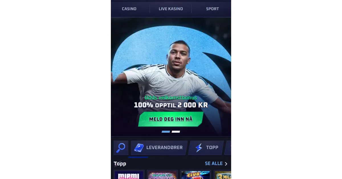 Sportaza på mobil med snarvei