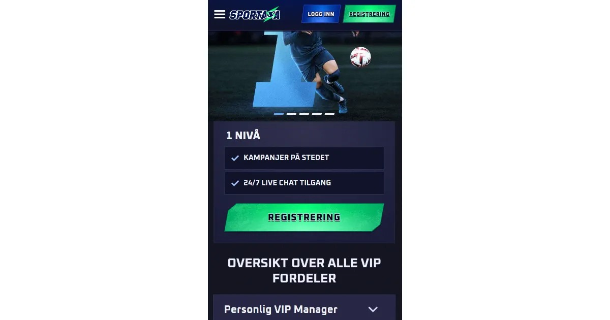 Mobil tilgang til Sportaza konto