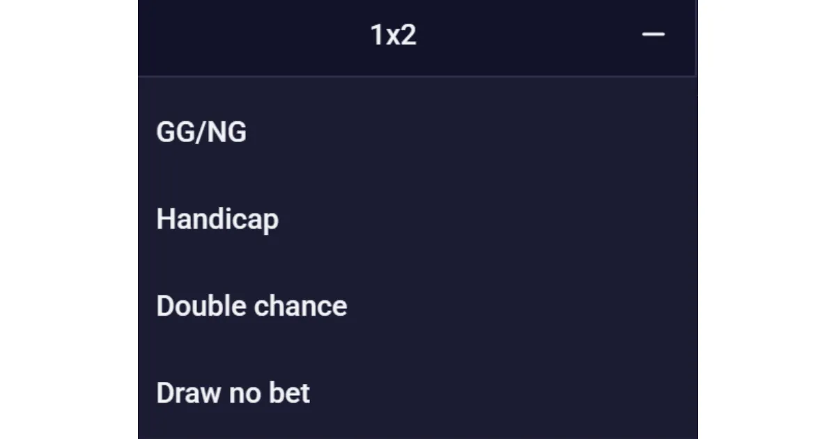 Sports odds selection screen