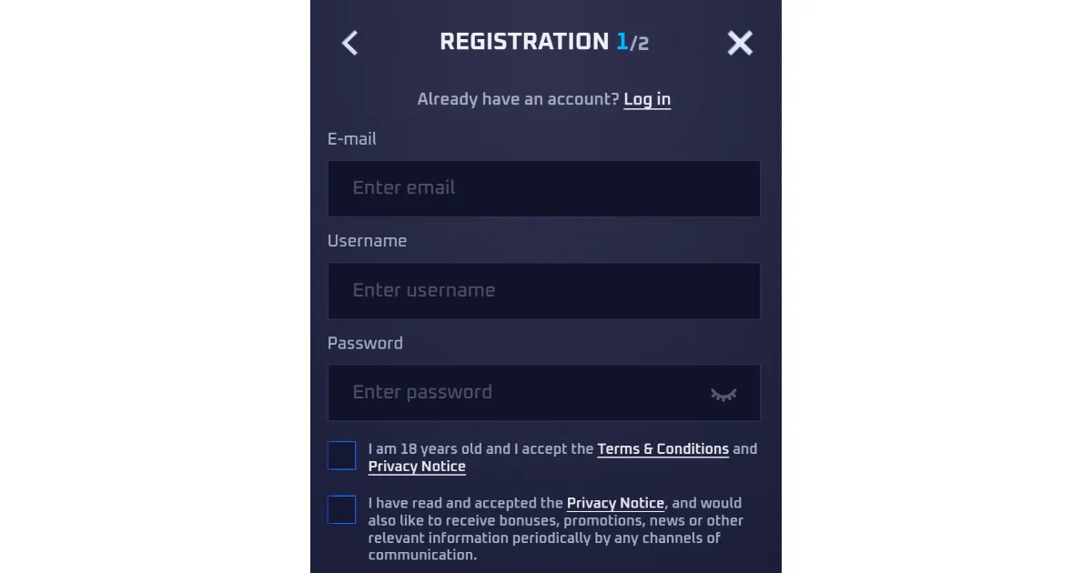 Sportaza account registration details