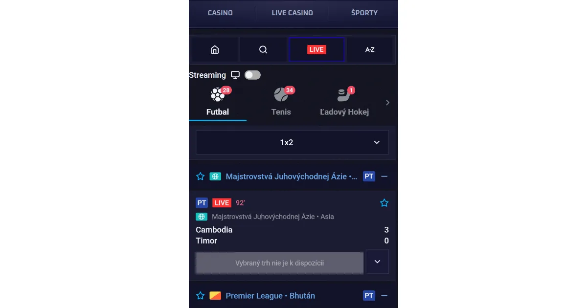 Mobilné stávky Sportaza